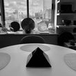 Load image into Gallery viewer, Black and white dining room with city view, IMG_8165web