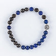 Load image into Gallery viewer, bracelet, lapis lazuli beads, shungite beads, silver