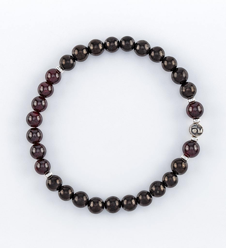 bracelet, shungite, garnet, silver