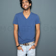 Load image into Gallery viewer, Smiling man wearing blue V-neck and bracelet.