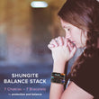 Load image into Gallery viewer, Shungite Balance Stack bracelets on woman, for chakra protection.