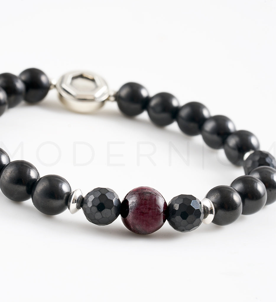 Web Therapy 8mm Black Bead Bracelet