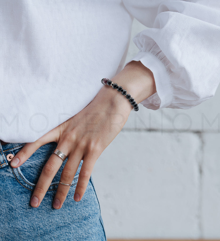 Web Therapy 8mm bracelet on wrist