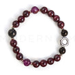 Load image into Gallery viewer, Garnet bead bracelet with silver accents