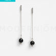 Load image into Gallery viewer, SILVER CHAIN Shungite Earrings