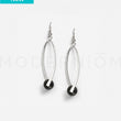 Load image into Gallery viewer, SILVER LOOP Shungite Earrings