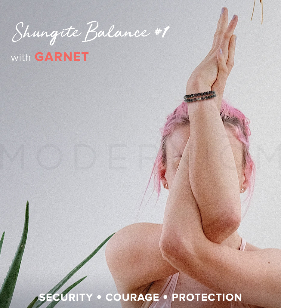 bracelet, shungite, garnet, silver