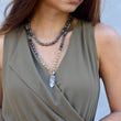 Load image into Gallery viewer, mala beads, mala necklace, labradorite, golden rutilated quartz, pyrite, clear quartz