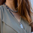 Load image into Gallery viewer, mala beads, mala necklace, labradorite, golden rutilated quartz, pyrite, clear quartz