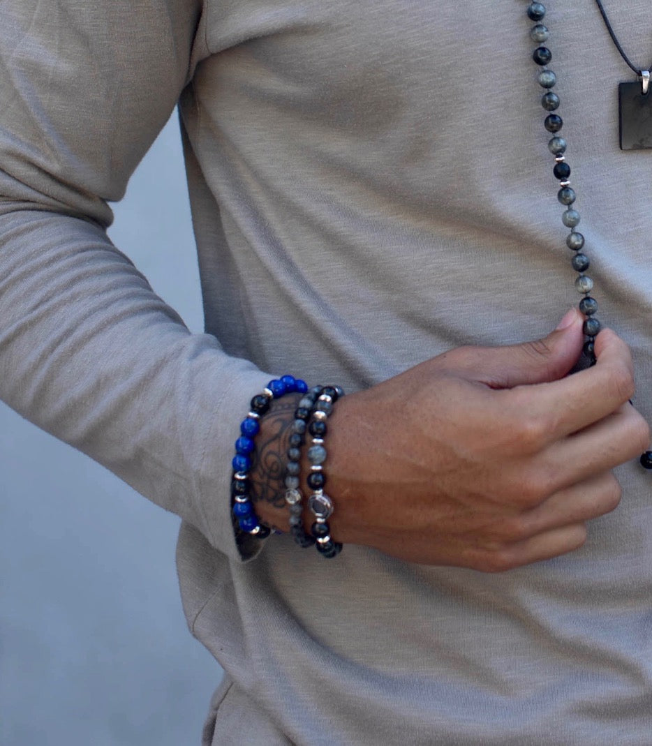 shungite, lapis lazuli bracelet