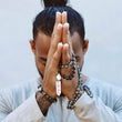 Load image into Gallery viewer, mala beads, mala necklace, shungite, hawk's eye