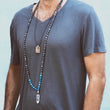 Load image into Gallery viewer, mala beads, mala necklace, labradorite, blue apatite, pyrite, clear quartz