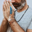 Load image into Gallery viewer, mala beads, mala necklace, labradorite, blue apatite, pyrite, clear quartz