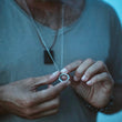 Load image into Gallery viewer, necklace, septagon, silver chain