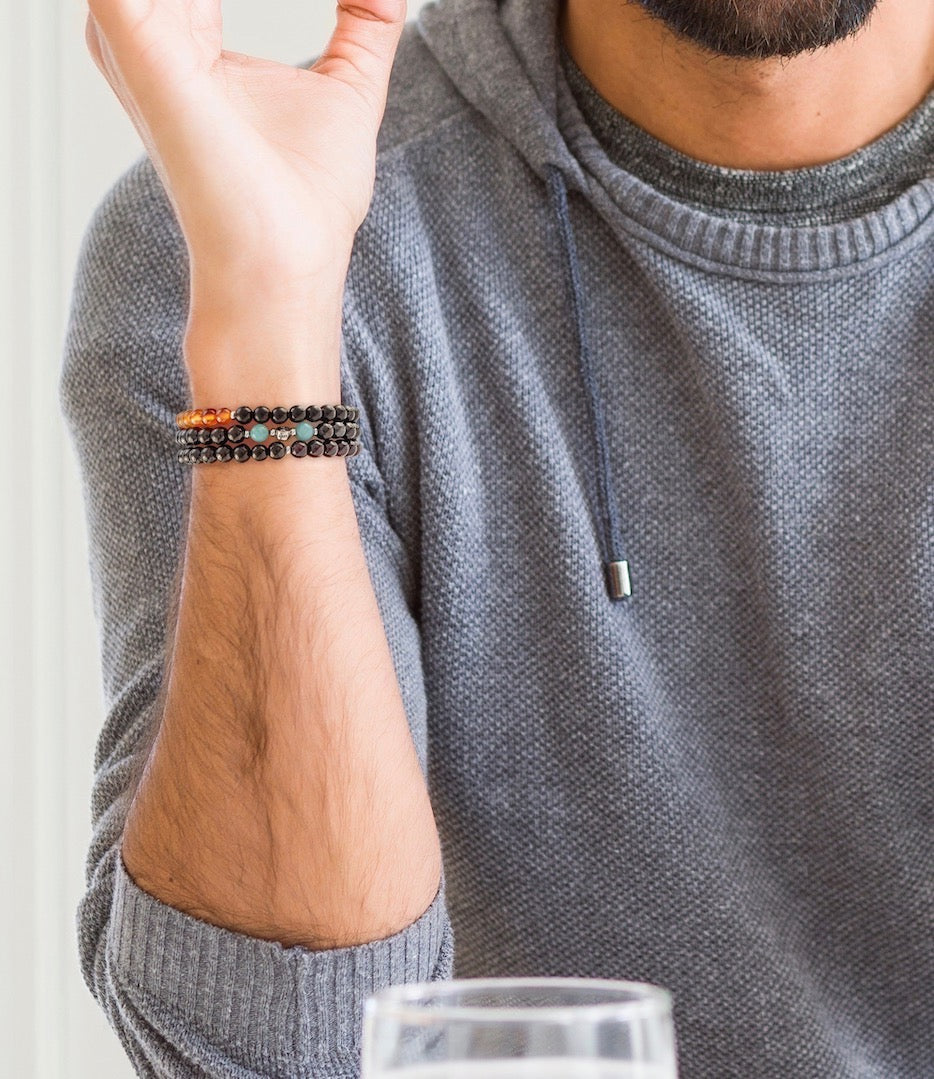 bracelet, shungite, orange agate, silver