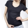 Load image into Gallery viewer, black flower woman's tee shirt