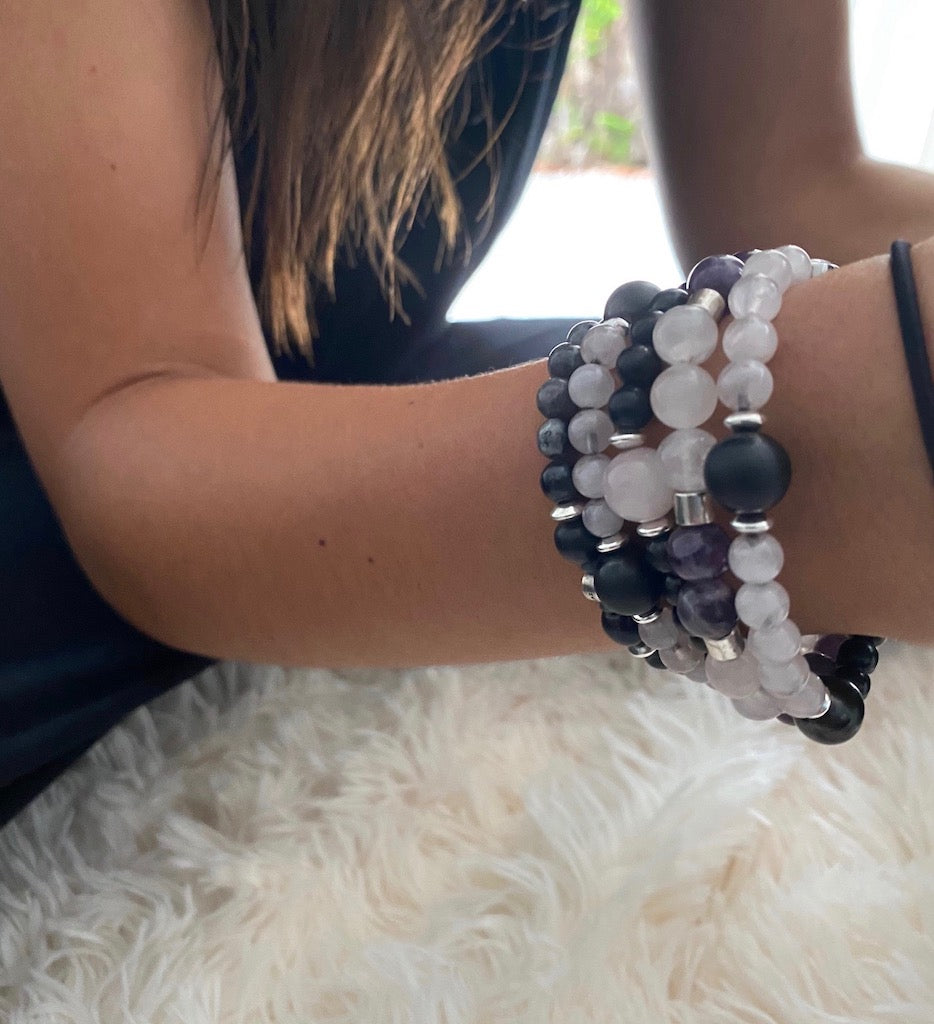 shungite rose quartz bracelets
