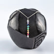 Load image into Gallery viewer, necklace, chakra stones, gemstones, silver chain - detail