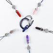 Load image into Gallery viewer, crystal pendants, red agate, rose quartz, tiger eye, grey agate, amethyst, lapis lazuli
