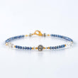 Load image into Gallery viewer, bracelet, faceted blue sapphire, raw herkimer stones