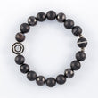 Load image into Gallery viewer, shungite, black sardonyx, striped dzi bead bracelet