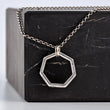 Load image into Gallery viewer, necklace, septagon, silver chain