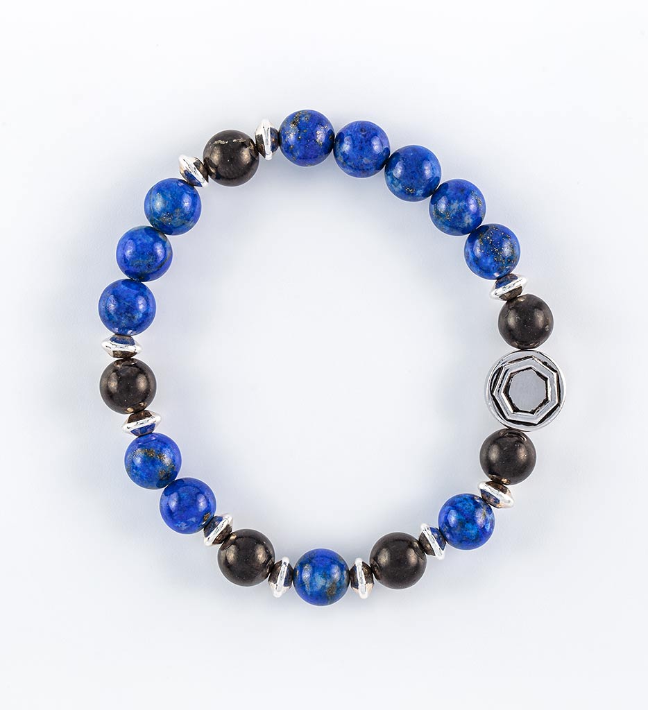 shungite, lapis lazuli bracelet