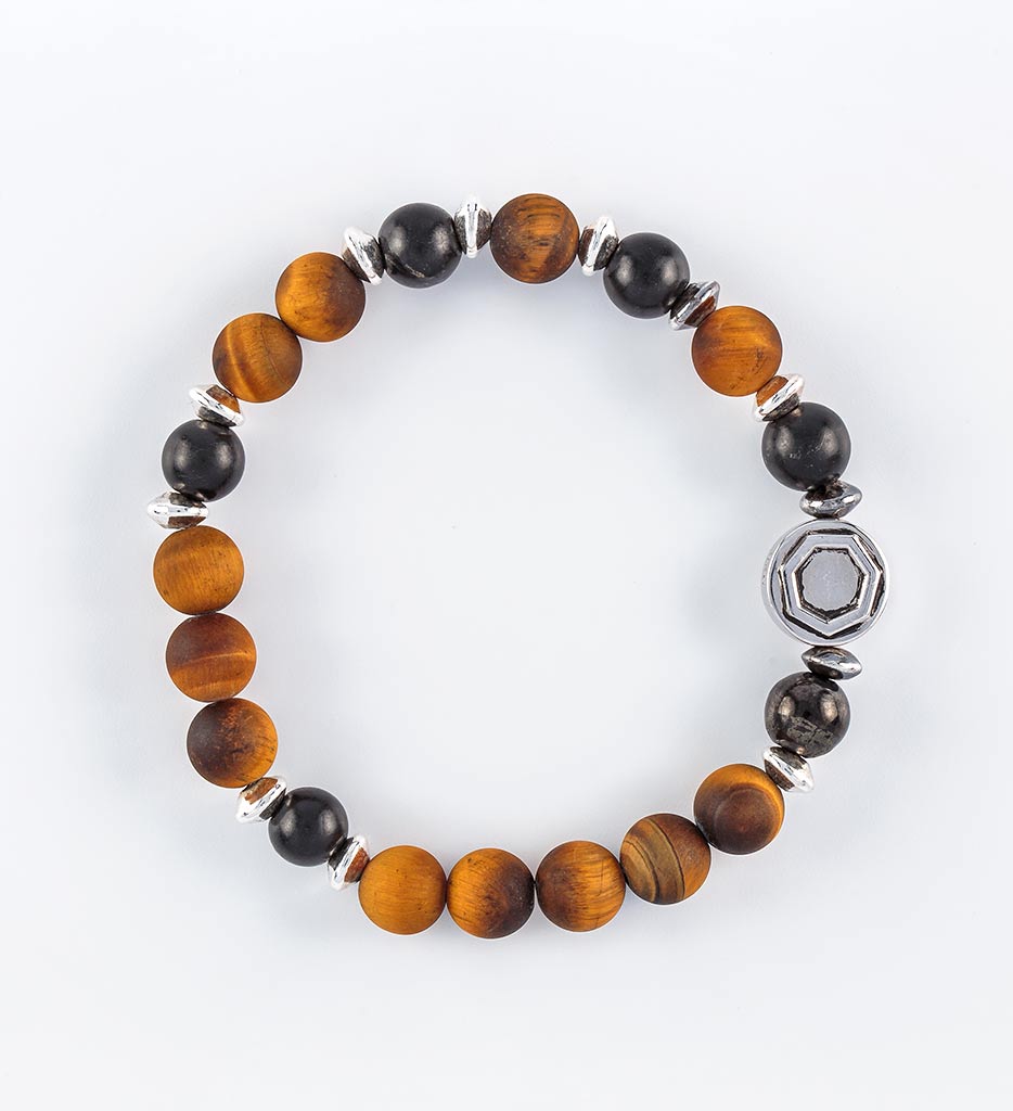 shungite, matte yellow tiger eye bracelet