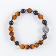 Load image into Gallery viewer, shungite, matte yellow tiger eye bracelet