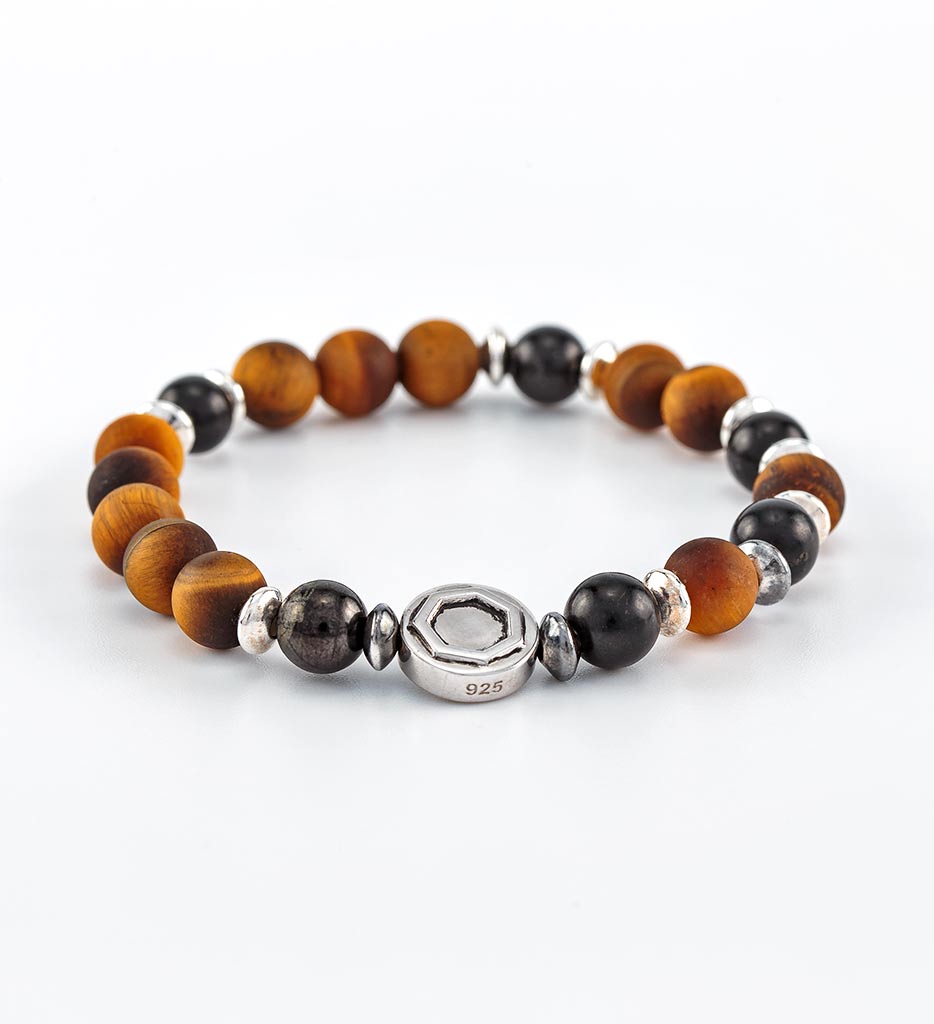 shungite, matte yellow tiger eye bracelet