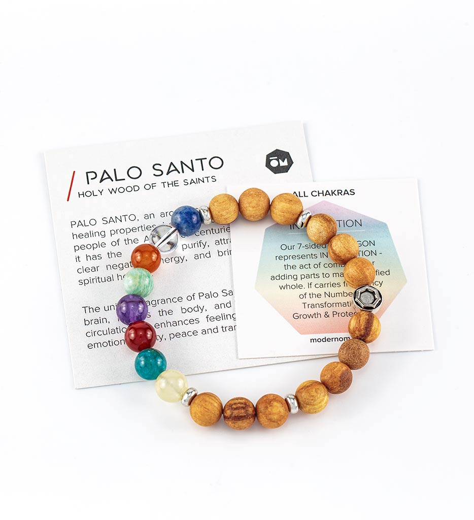 bracelet, palo santo bracelet, chakra stones