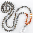 Load image into Gallery viewer, mala beads, mala necklace, labradorite, orange agate, pyrite, clear quartz