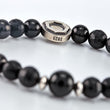 Load image into Gallery viewer, bracelet, shungite beads, onyx beads, silver - detail
