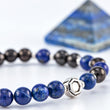 Load image into Gallery viewer, bracelet, lapis lazuli beads, shungite beads, silver - detail