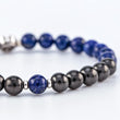 Load image into Gallery viewer, bracelet, lapis lazuli beads, shungite beads, silver - detail