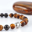 Load image into Gallery viewer, bracelet, tiger eye beads, shungite beads, silver - detail