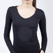 Load image into Gallery viewer, black flower long sleeve t-shirt