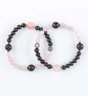 bracelets, shungite beads, rose quartz beads