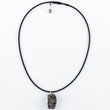 Load image into Gallery viewer, Black cord necklace with stone pendant - MG_9315copy
