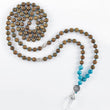 Load image into Gallery viewer, mala beads, mala necklace, blue apatite, green sandalwood