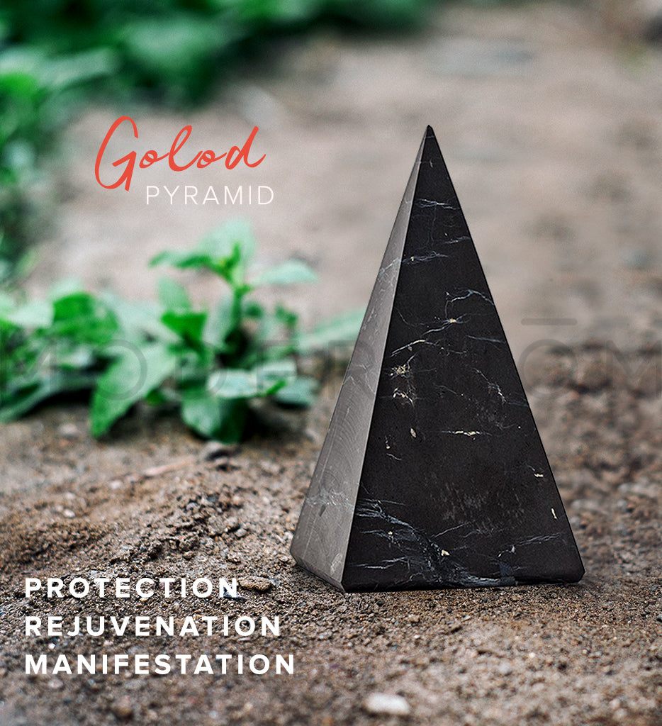 shungite tall pyramid, shungite Golod pyramid
