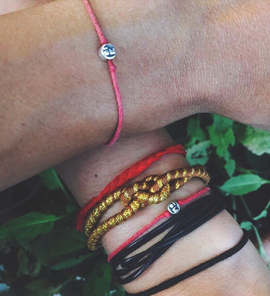 Modern Om Red String Bracelet