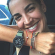 Load image into Gallery viewer, happy customer wearing modern om red string bracelet