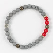 Load image into Gallery viewer, bracelet, grey agate, red agate, pyrite