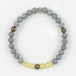 Load image into Gallery viewer, bracelet, grey agate, yellow jade, pyrite