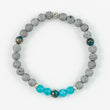 Load image into Gallery viewer, bracelet, grey agate, aquamarine, pyrite