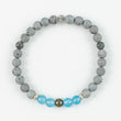 Load image into Gallery viewer, bracelet, grey agate, blue jade, pyrite