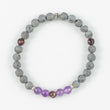 Load image into Gallery viewer, bracelet, grey agate, amethyst, pyrite