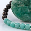 Load image into Gallery viewer, bracelet, shungite, amazonite, silver - detail