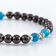 Load image into Gallery viewer, bracelet, shungite, blue apatite, silver - detail